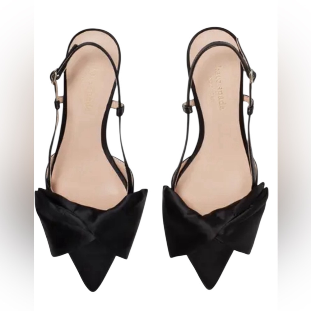💚💚🌼NIB Kate Spade Marseille Black Pointed-Toe with Bow Heels